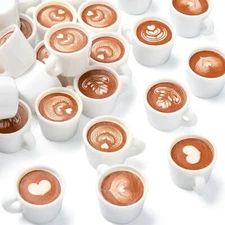 50x Resin Mini Imitation Coffee Cup Charms Latte Charms Café Beads for DIY