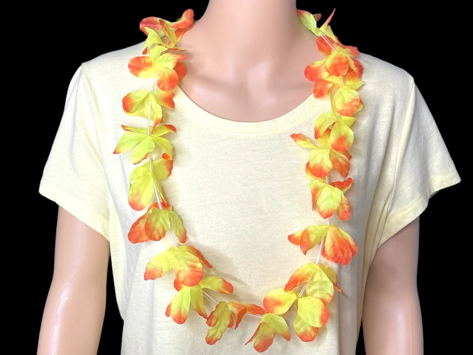 Лот 12 розовый фиолетовый синий цветок Leis гавайский Luau тропический пляж вечеринки свадьбы - Изображение 4 из 4