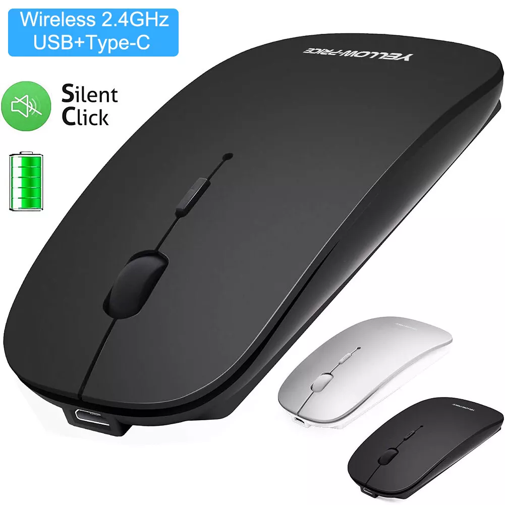 Souris sans fil USB C + USB A, souris sans fil 2.4 GHz avec