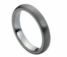 Free Engraving - Tungsten Carbide Domed Matte Brushed Finish Wedding Band Ring