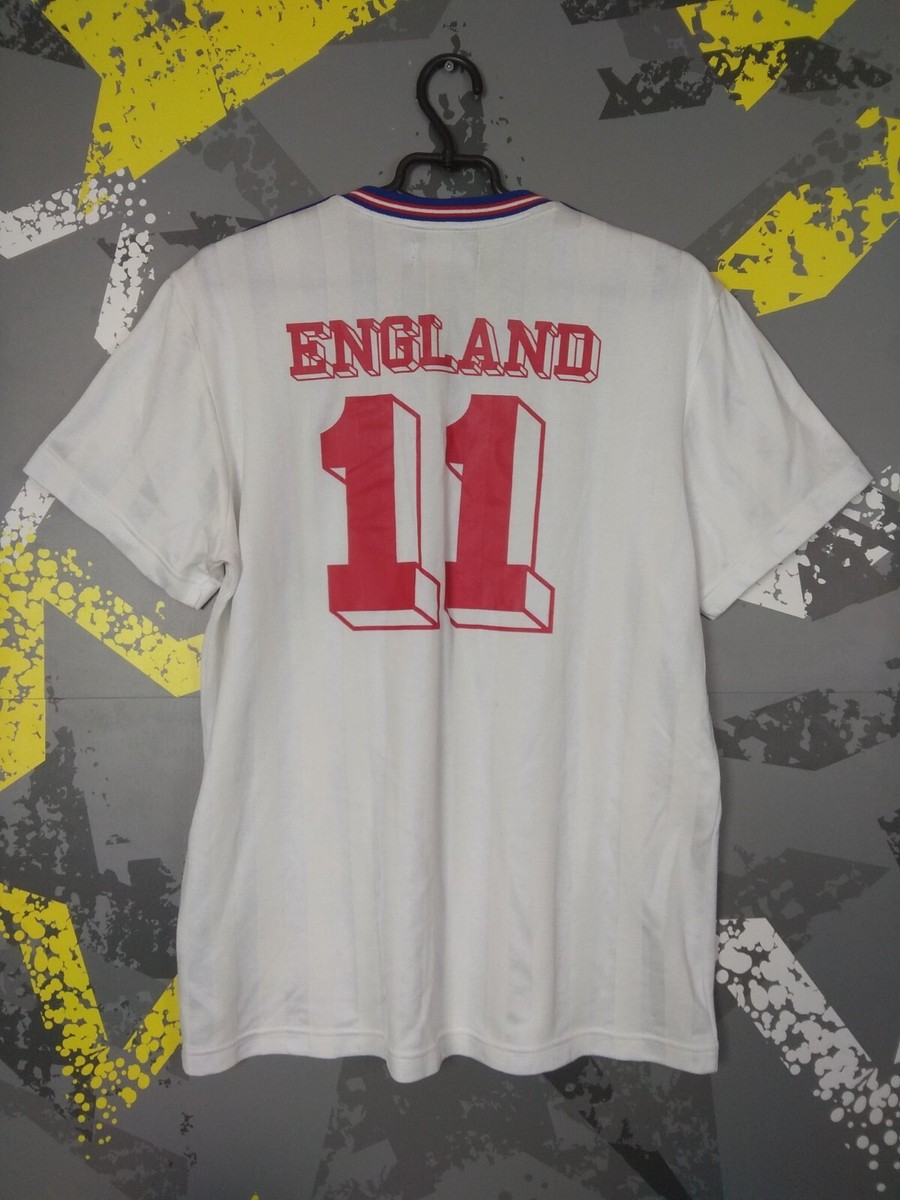 England Team Jersey Retro Football Shirt White Adidas Mens Size L