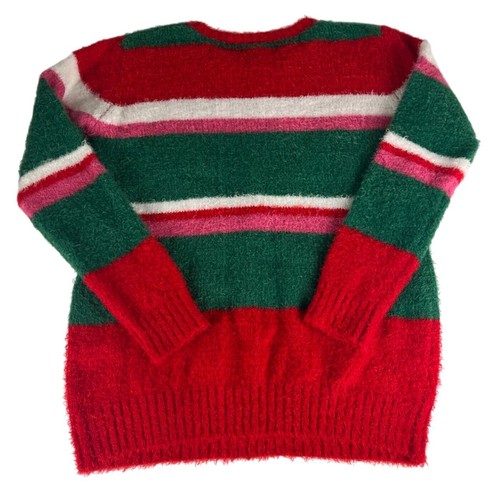 Holiday Time Striped Unicorn Ugly Christmas Sweater Girls Sz XXL 18 Red Sequins - Picture 5 of 5