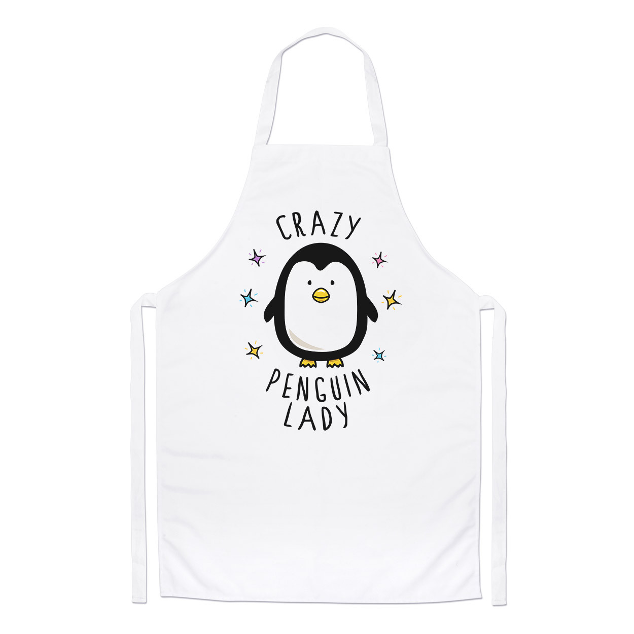 Crazy Penguin Lady Chefs Apron - Funny Cooking Animal