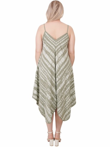 Maxi vestido de verano italiano con tirantes estampado de playa con cuello en V sin mangas para mujer - Imagen 125 de 253