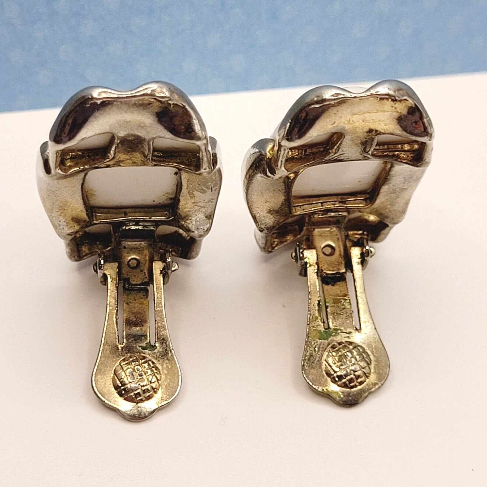 White Agate Stone Cabochon Statement Silver Tone … - image 12