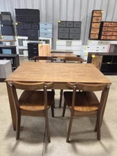 5-Piece Dining Table Set with 4 Chairs, 47.3-65" Extendable Kitchen