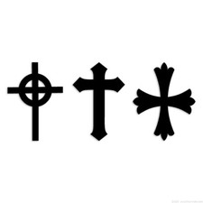 Three Crosses - Decal Sticker - Multiple Colors Sizes - ebn6331