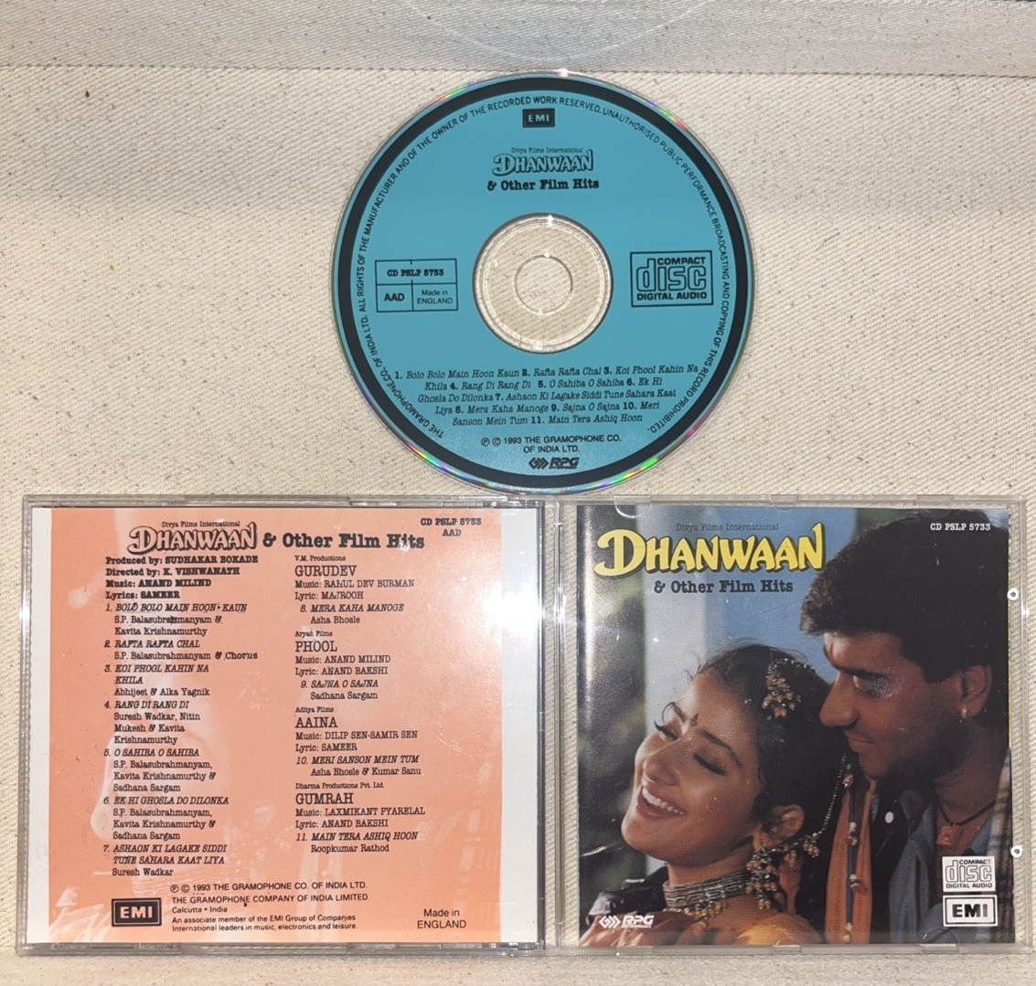 Anand Milind Dhanwaan Other Film Hit CD Bollywood Desi Hindi Music  Soundtrack