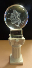 Libra 3D 6cm Miniature Laser Glass Ball with Crystal Stand and Display Pillar