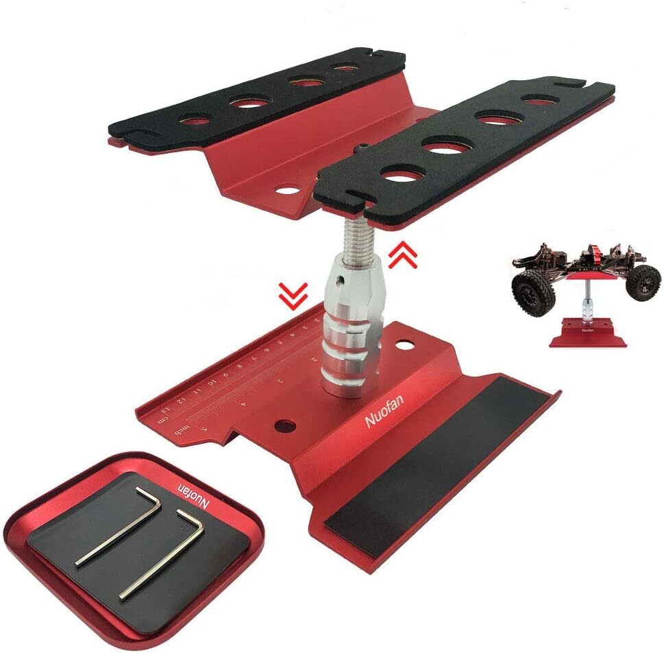 RC Car Work Stand Aluminum Repair Workstation 360 Degree Rotation Lift Lower