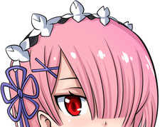 Ram Peeker Sticker Weatherproof 6" Anime Car Decal