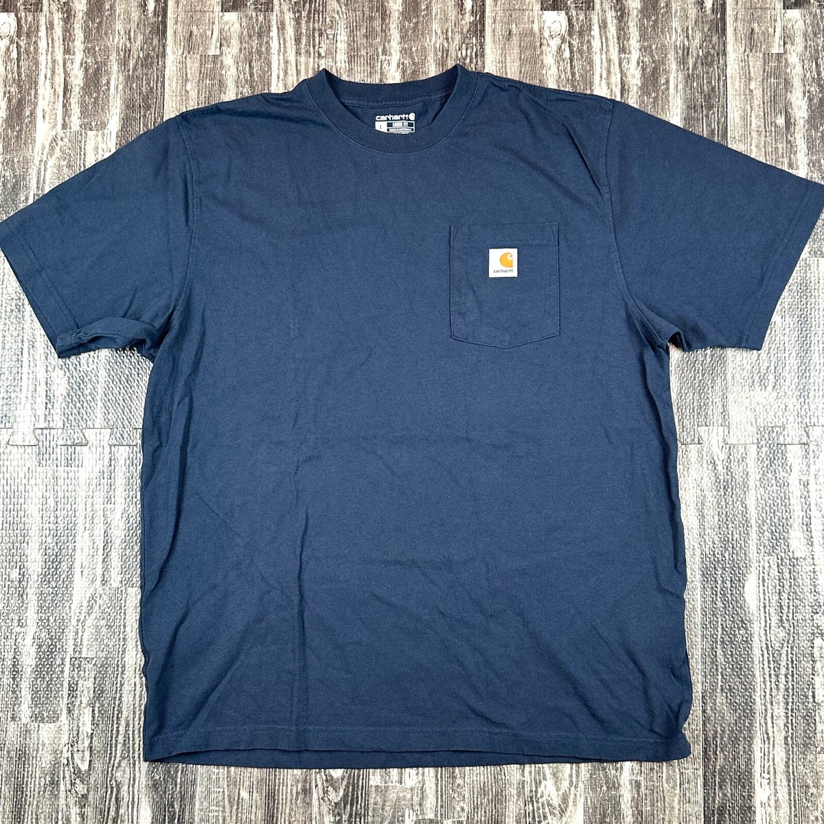 Carhartt Men's Size L Large Navy Pocket Work T Shirt Loose Fit