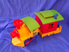 Ideal Think & Learn Train w/ Locomotive & Caboose Pull Toy VTG 1975 Made in USA