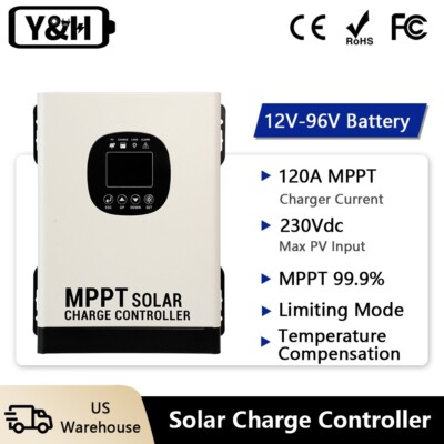 120A MPPT Solar Controller 12V 24V 36V 48V 60V 72V 84V 96V Battery Max 230V PV