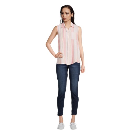 Time and Tru Women's Sleeveless Button Down Top - Picture 11 of 24