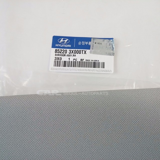 OEM 852203X000TX Passenger RH Sun Visor Gray 1p for 2011 - 2014 Hyundai ...