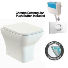 Image of BTW Toilet Back to Wall Ceramic Pan + Soft Close Seat & Concealed Cistern
