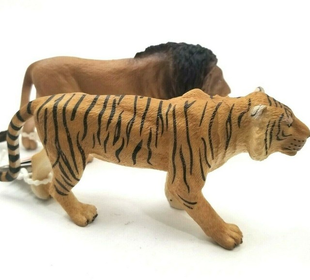 MOJO Wild Cats Collection Male Lion & Bengal Tiger Figurines 2pc New
