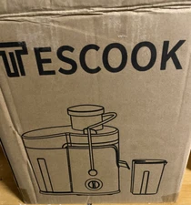 NIB Tescook MY-610 Black Silver 600 Watts Corded Electric BPA-Free Juicer