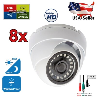 Evertech 8x 1080P Wide Angle Indoor Outdoor Night CCTV Security Dome Camera
