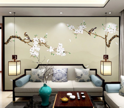 3D Flower Branch 13655NA Wallpaper Wall Mural Removable Self-adhesive Fay