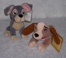 Disney Lady  the Tramp Bean Bags Plush Pair MWMT  Protectors