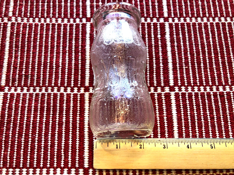 ANTIQUE BIRELEY'S EMBOSSED 5" H X 2.25" W 6.75 OUNCE 1930"S SODA GLASS BOTTLE