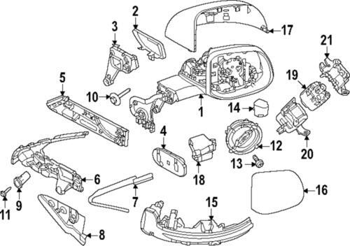 Anillo de trim del espejo de la puerta para Land Rover (N/P LR186585)