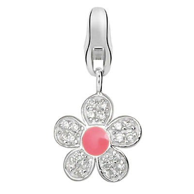 Dream Charms Damen Charm Anhänger 925 Sterling Silber Blume mit Zirkonia