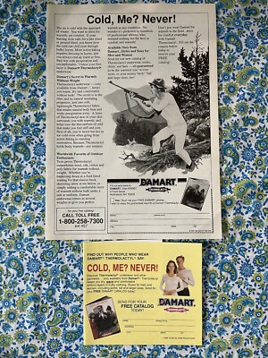 Vintage 1990 Damart Thermolactyl Print Ad Hunting Outdoor Thermal
