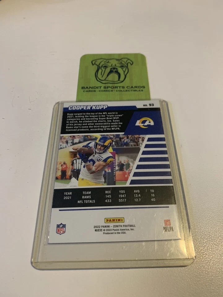 2022 Panini Zenith Football Card Cooper Kupp #93 - Los Angeles Rams - Image 2 of 2