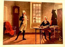 Vintage 1900's John Ward Dunsmore Print George Washington Marquis de Lafayette