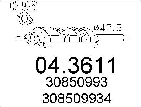 Catalyseur Volvo S40 I et V40 essence pot catalytique pour bloc 1.6 1.8 2.0