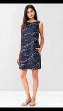 Gap Women's Dress Twist Back Blue Print Sleeveless Dress Size 2 NWT