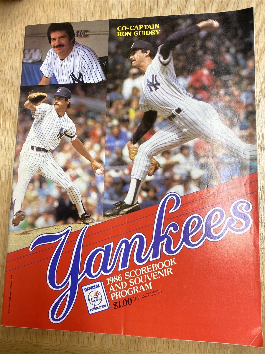 1986 New York Yankees Score Book & Program vs Angels Partially 