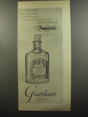 1953 Guerlain Eau de Cologne Imperiale Ad Favored by men and