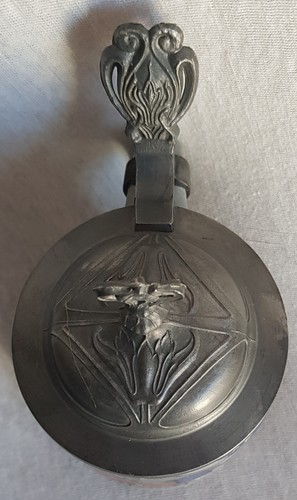 Merkelbach & Wick, absolute Rarität, signierter Ludwig Hohlwein Krug, um 1910 - Bild 8 von 14