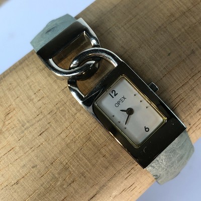 Petite montre femme Opex Maya ton argent bracelet cuir bleu bébé