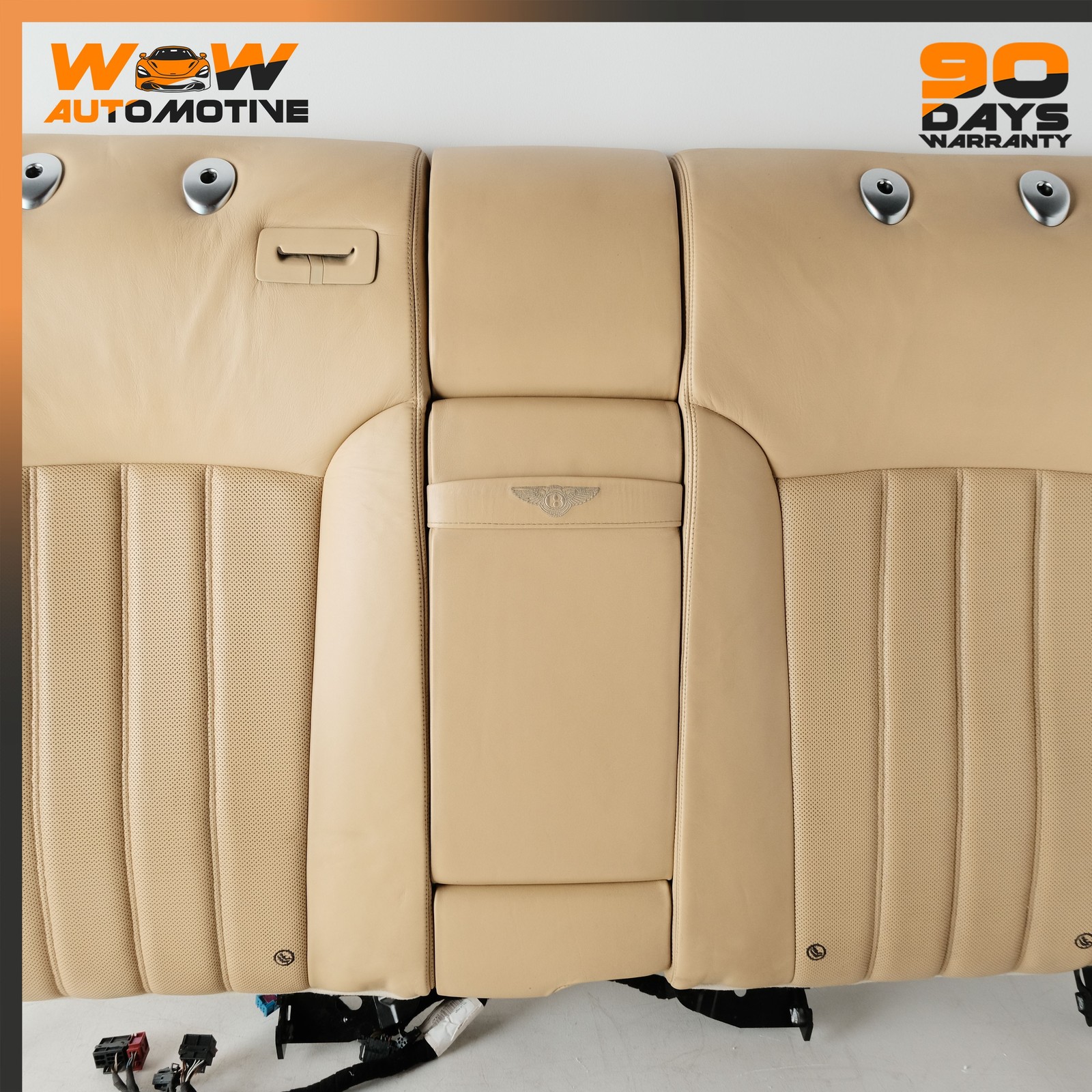 06-13 BENTLEY CONTINENTAL FLYING SPUR REAR UPPER SEAT CUSHION ARMREST BEIGE OEM