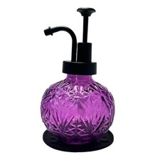 Vintage Soap Dispenser for Bathroom,Glass Kitchen Soap Dispenser with Purple