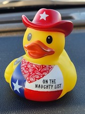 Texas Cowboy Duck - Wubby Ducky - Christmas Rubber Duck On The Naughty List