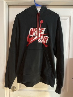 Nike Jordan Jumpman Classics Fleece Hoodie Gray Black CK6737-011 Mens Large
