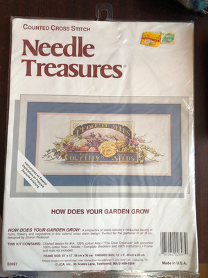 NEEDLE TREASURES ~  How Does Your Garden Grow  ~ COUNTED CROSS STITCH KIT #02697