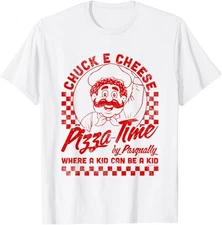 Chuck E. Cheese Pizza Time By Pasqually Vintage Chest Logo T-Shirt
