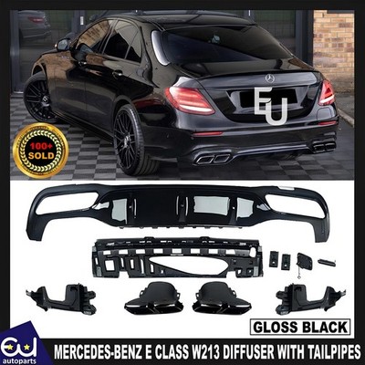 STOßSTANGE HINTEN DIFFUSOR MIT ENDROHREN FÜR MERCEDES-BENZ E KLASSE W213 LIMOUSINE E63 LOOK
