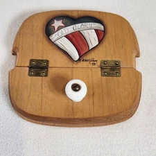 Hand Painted Hinged Lid w/Knob "OLD GLORY" for Longaberger 1993 Inaugural Basket