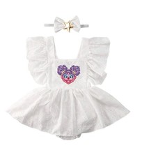 Girl Birthday Dress Smash Cake Outfit First Birthday Clothes Romper Bow