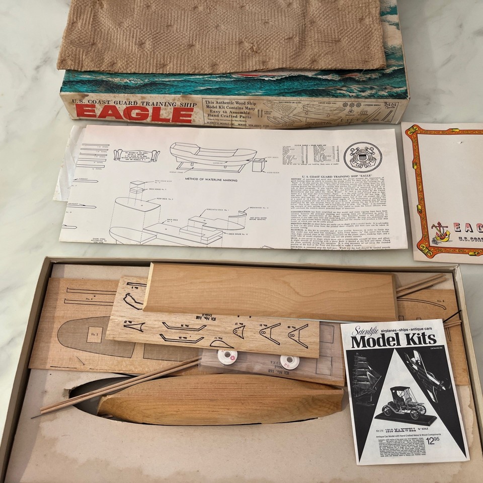 Vintage Scientific U.S. Coast Guard Training Ship Eagle Model Wood Ship ...