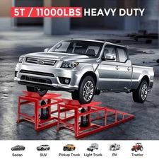 2Pcs Heavy Duty Auto Car Truck Service Ramps Lifts Hydraulic Lift 5 Ton Jack USA