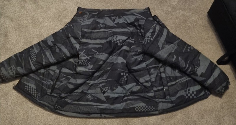 Y2K Fox Racing all-over print graffiti zip-up puffer jacket Size XL